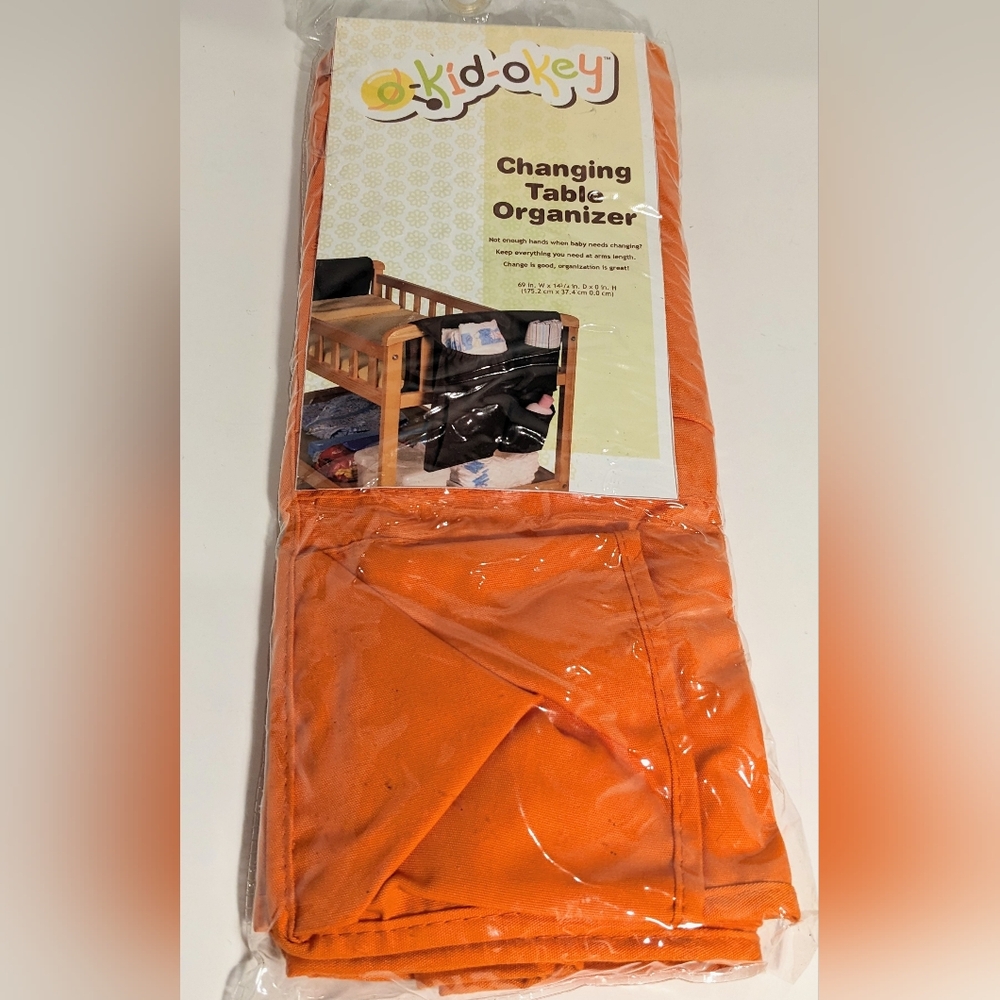 O-Kid-Okey Orange Changing Table Organizer Multi Pockets Easy To Hang NEW
